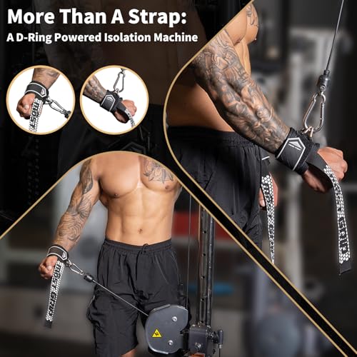 MOST GRIP Drip Glue Non-Slip Wrist Straps for Weightlifting, 2-in-1 Lifting Straps with D Rings for Cable Machine Workout,...