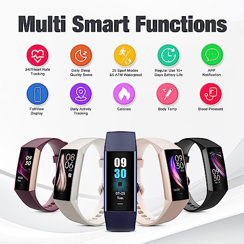 Zeacool Fitness Tracker with Heart Rate Blood Oxygen Blood Pressure Sleep Monitor,1.10''AMOLED Touch Color Screen,IP67 Wat...