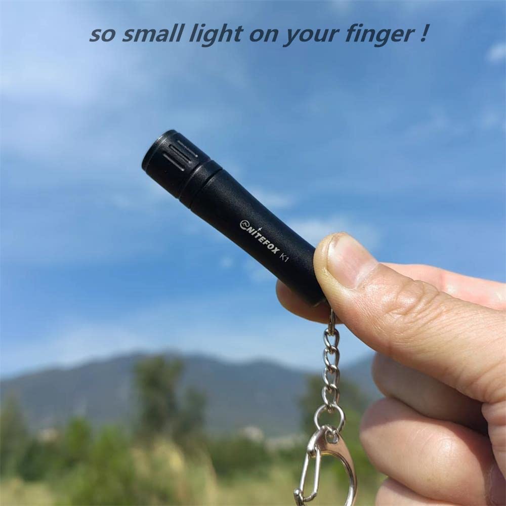 Nitefox K1 Keychain Flashlight, 150 Lumens, Waterproof, Aluminum, Black