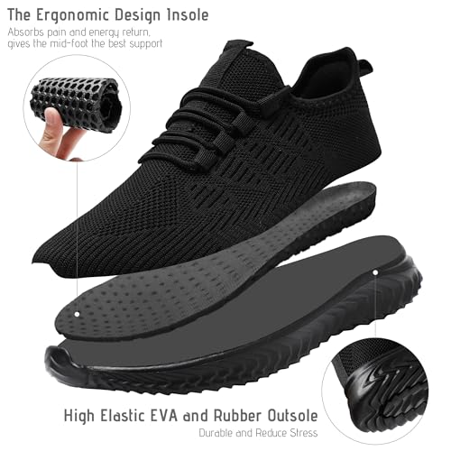 EKRBXA Mens Running Shoes Tennis Shoes Walking Gym Sneakers Lightweight Non Slip Mesh Casual Workout Sneakers