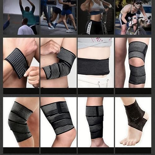 Extra Long Elastic Knee Wrap Compression Bandage Brace Support for Legs, Plantar Fasciitis, Stabilising Ligaments, Joint P...