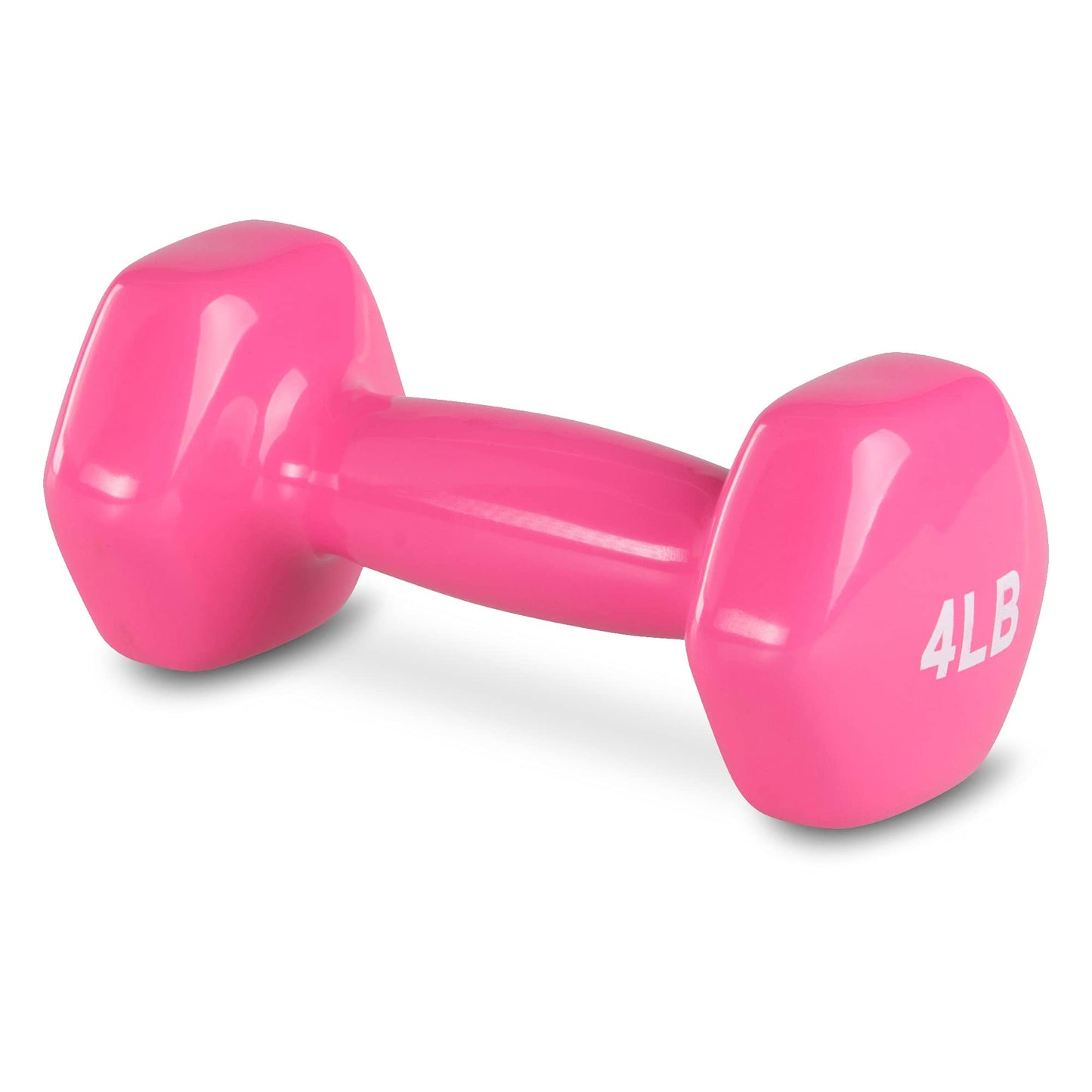 Amazon Basics Vinyl Coated Dumbbell Hand Weights, 4 Pounds, Pair, Pink