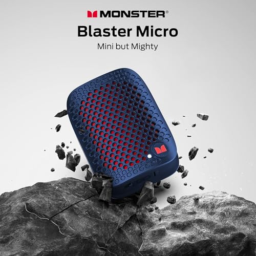 Monster Blaster Micro Wearable Bluetooth Speaker, Clip-On Wireless Small Portable Speaker with Built-in Mic (Non-Magneti...