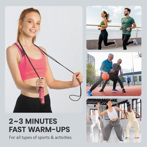 multifun Digital Jump Rope with Smart Counter & Timer - Adjustable Speed Skipping Rope for Fitness, Weight Loss, Boxing, M...