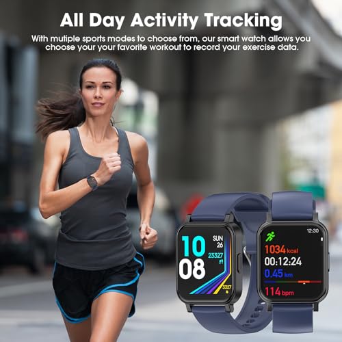 POIUZET Fitness Tracker, Fitness Watch with Blood Oxygen, Heart Rate Monitor, Steps Calories Counter, Sleep Monitor, Pedom...