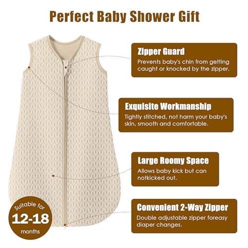 SWEET DOLPHIN 3 Pack Baby Sleep Sack - 100% Cotton 2-Way Zipper TOG 0.5 Infant Wearable Blanket, Newborn Essentials