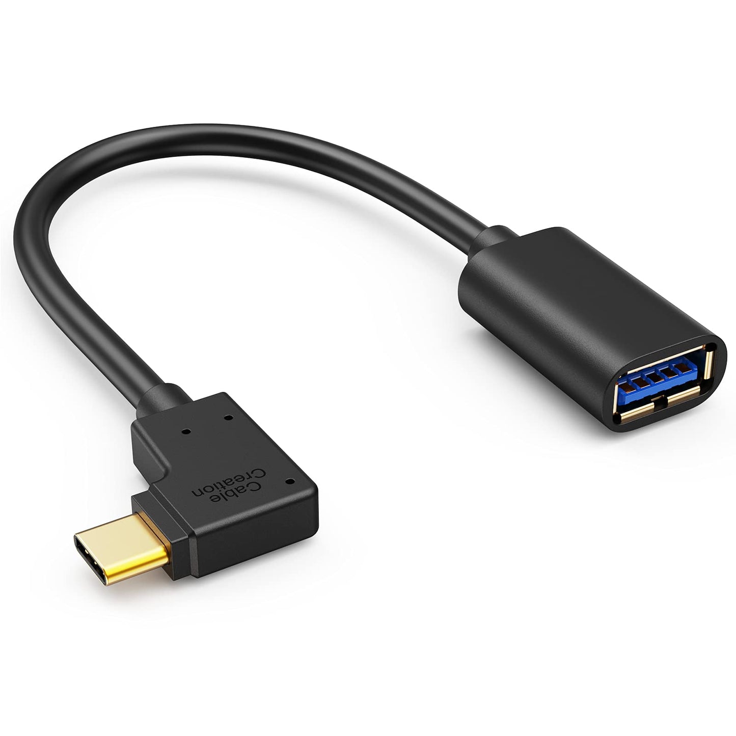 Cablecreation Type C To Usb 3.0 Adapter, 90 Degree Usb C Male To Usb A Female Otg Cable Adapter, Compatible With Macbook Pro, Sa