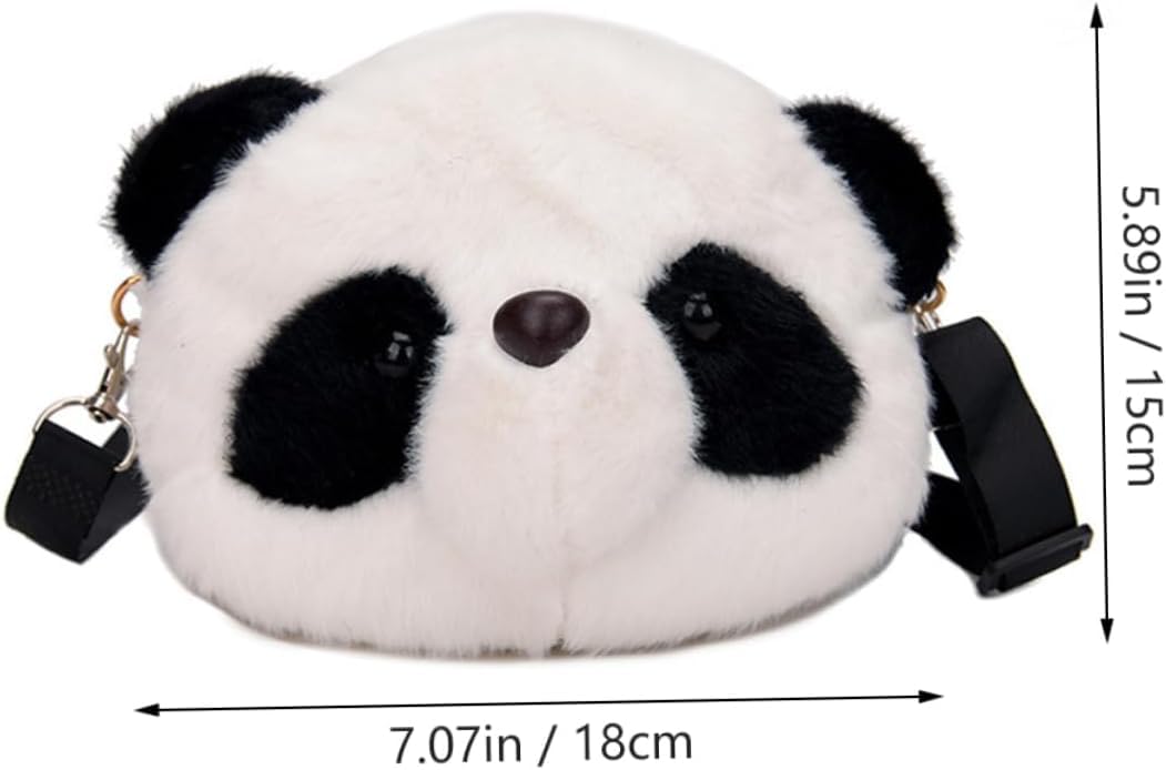 Kawaii Panda Head Plush Bag Crossbody Wallet Shoulder Bag Coin Pouch Accessories Money Bag for Students Teens Girls Boys (Panada)