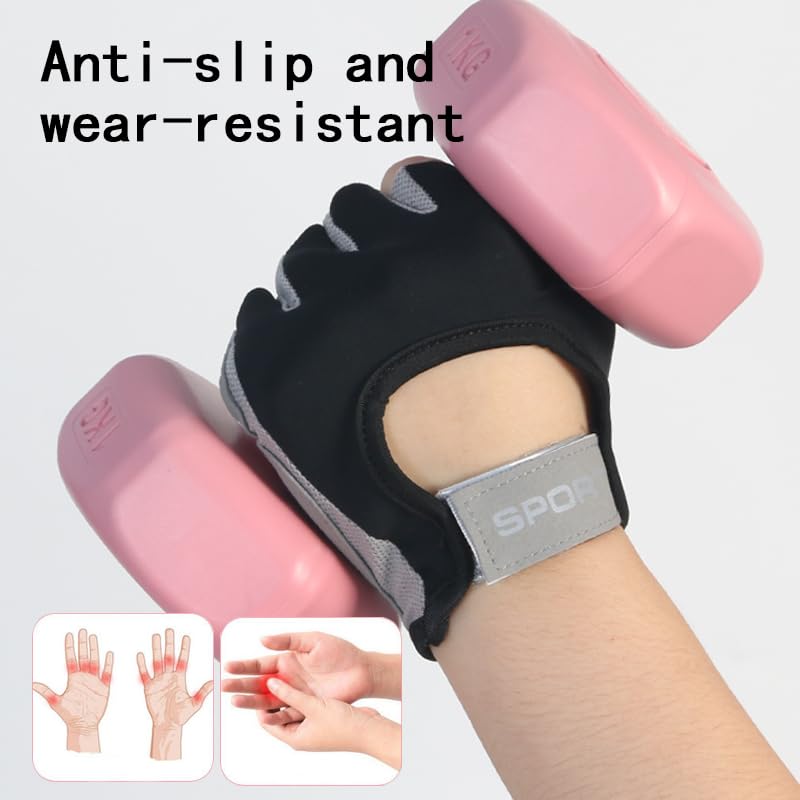 ANJMEICH Fitness Sports Gloves, Machine Training Gloves, Anti-Slip Wear, Outdoor Sports Cycling Gloves (Black, M)