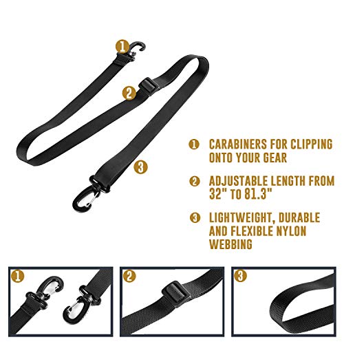 OneTigris Shoulder Straps Replacement Adjustable Strap for Briefcase Messenger Bag, Black