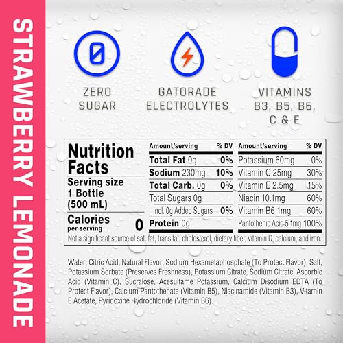 Propel Electrolyte Enhanced Water Sports Drink, Strawberry Lemonade Flavored Water, Zero Calorie & Zero Sugar Hydration wi...
