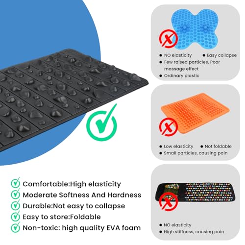 Smartrang High Elasticity Acupressure Mat, Foldable Particle Foot Massager, Pressure Point Pad for Relieve Foot Pain, Fasc...