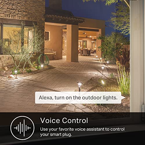 Kasa Outdoor Smart Plug, Smart Home Wi-Fi Outlet with 2 Sockets, IP64 Weather Resistance, Compatible with Alexa, Google Ho...