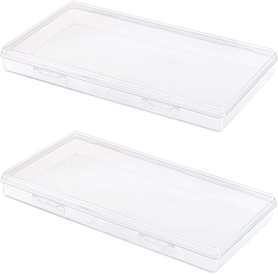 DUOFIRE Small Plastic Box Organizer Box Small Plastic Storage containers Small Plastic case for Storage Pencils and Art Supply Storage Organizer Rectangle(7.7 x 4.1 x 0.9inch) 2 Pack