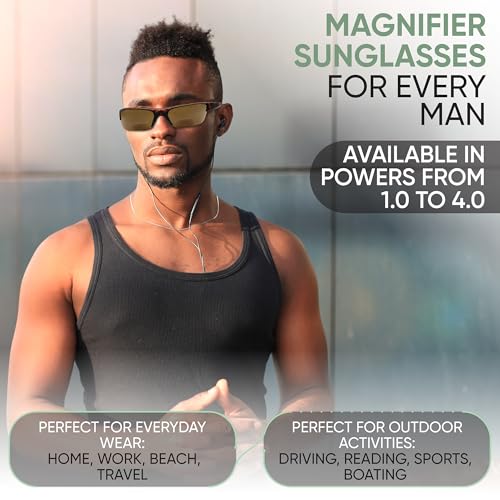 Yogo Vision Bifocal Sports Sunglasses Mens Wrap Around Half Rim Sunglasses Readers 3PK