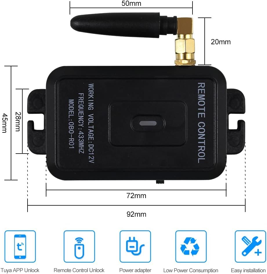 jasugKEY Premium Smart APP Unlocking Access Control System Kit, Simplified Wiring Door Lock Set, with Remote Controllers / 380lbs Magnetic Lock/DC 12V Power Adapter, Lock Delay Time Adjustable