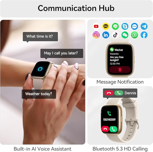 Smart Watch with Alexa Built-in, 1.83" HD Touchscreen Fitness Tracker with Bluetooth Calling, Fitness Watch with Heart Rat...