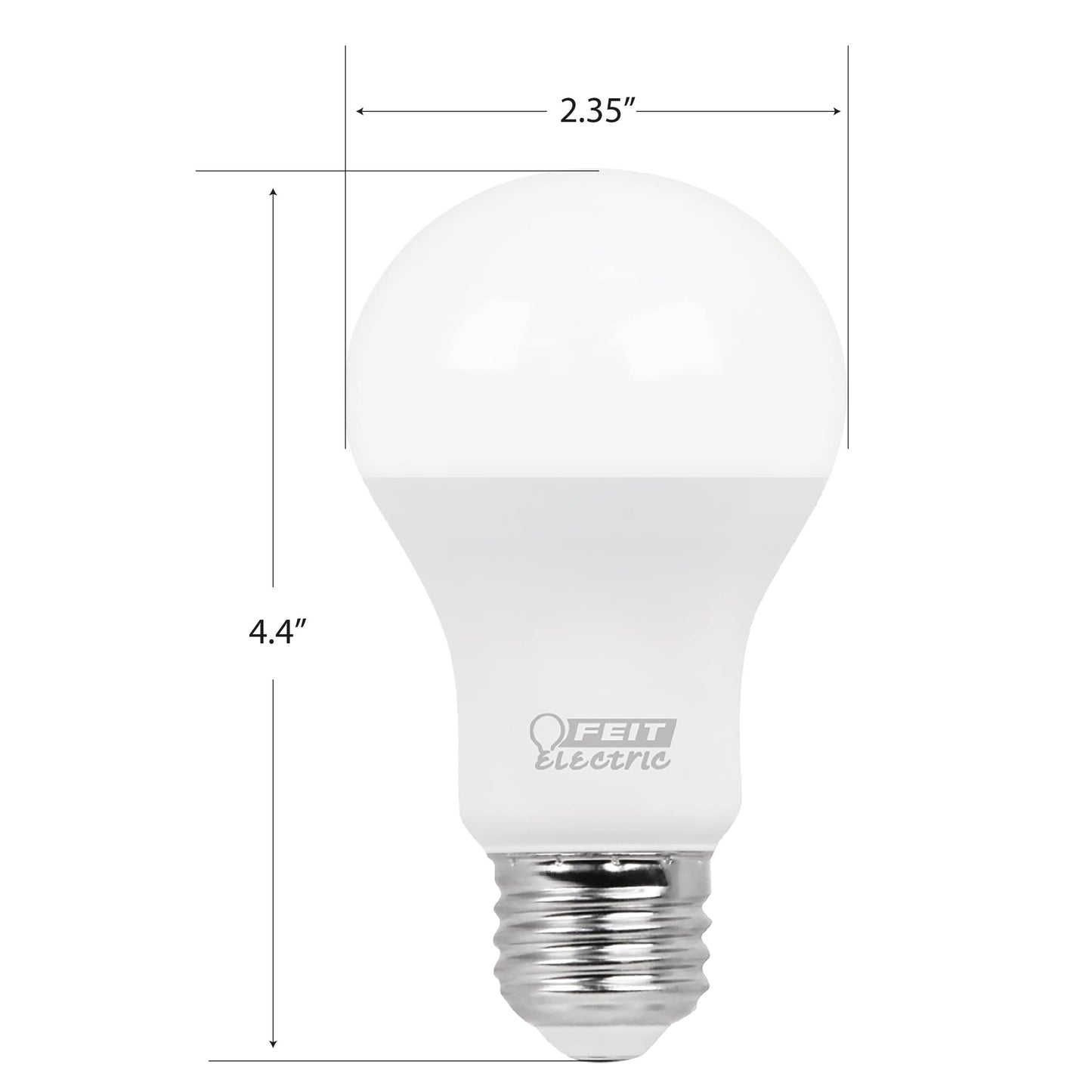 Feit Electric A19 Led Light Bulbs, 60W Equivalent, 800 Lumens, Non-Dimmable, 4100K Cool White, 1 Pack, Model A800/841