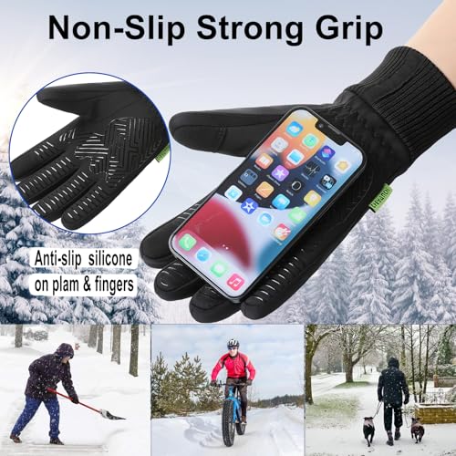 weiatas Winter Warm Gloves for Men Women Waterproof, Touchscreen Cold Weather Gloves for Cycling Driving Hiking Running Wo...