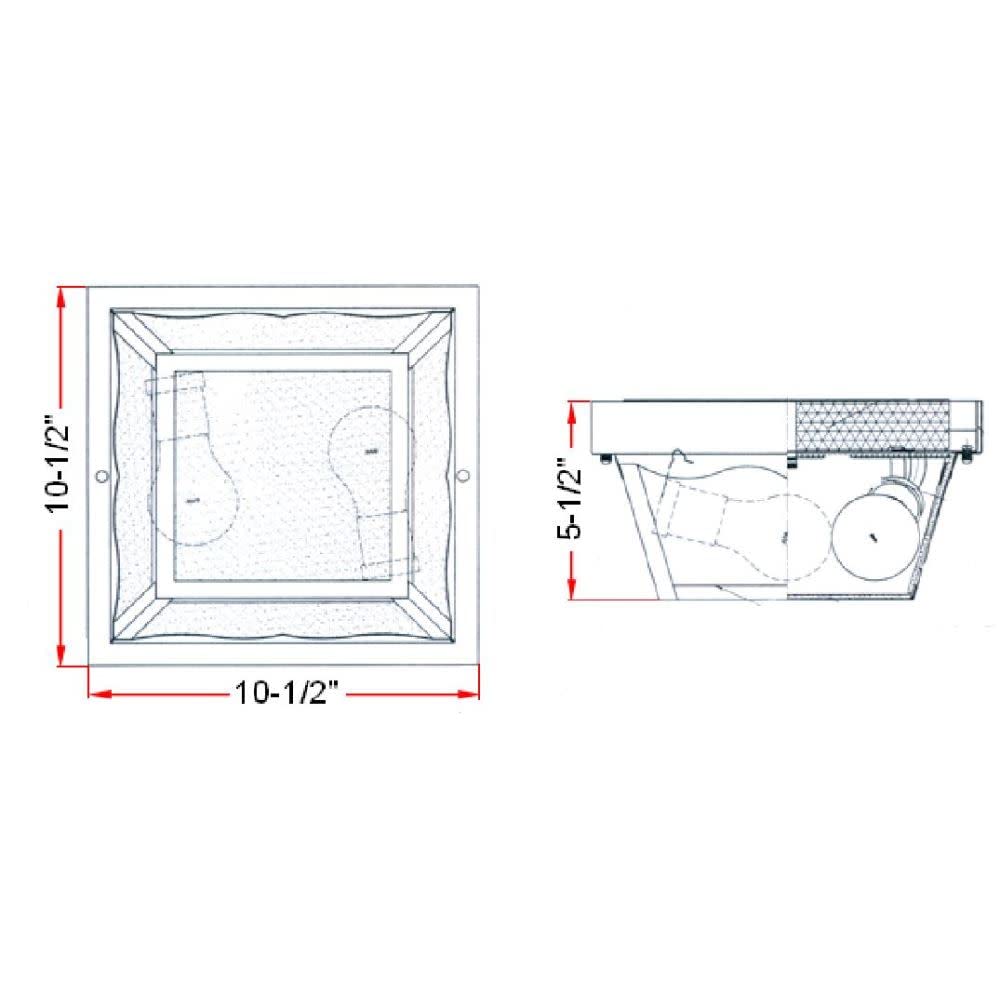 Design House 501858 2-Light Dimmable Ceiling Light with Frosted Glass, White Steel, 30 x 21 for Outdoor/Indoor Use