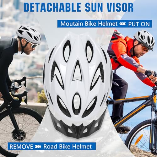 Zacro Lightweight Adult Bike Helmet - Comfortable with Pads & Visor, Certified for Men, Women, Youth - Ideal for Mountain...