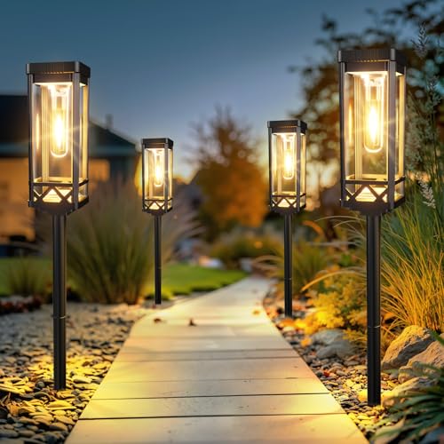 KOOPER Taller Solar Pathway Lights Outdoor, 8 Pack Upgraded Brighter Solar Garden Lights Solar Powered, Up To 15 Hours Out...
