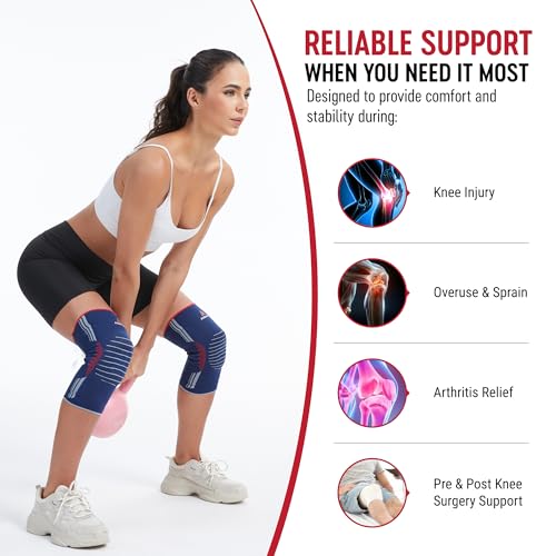 Actirun High-Stability Knee Sleeve with Side Stabilizers – Firm Compression Support for Men & Women – Recovery for Meniscu...