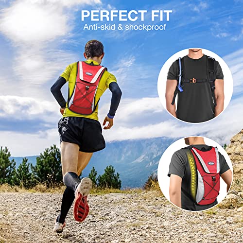 KUYOU Running Hydration Vest - Lightweight Insulated Hydration Backpack with 2L Water Bladder, Adjustable Chest Straps and...