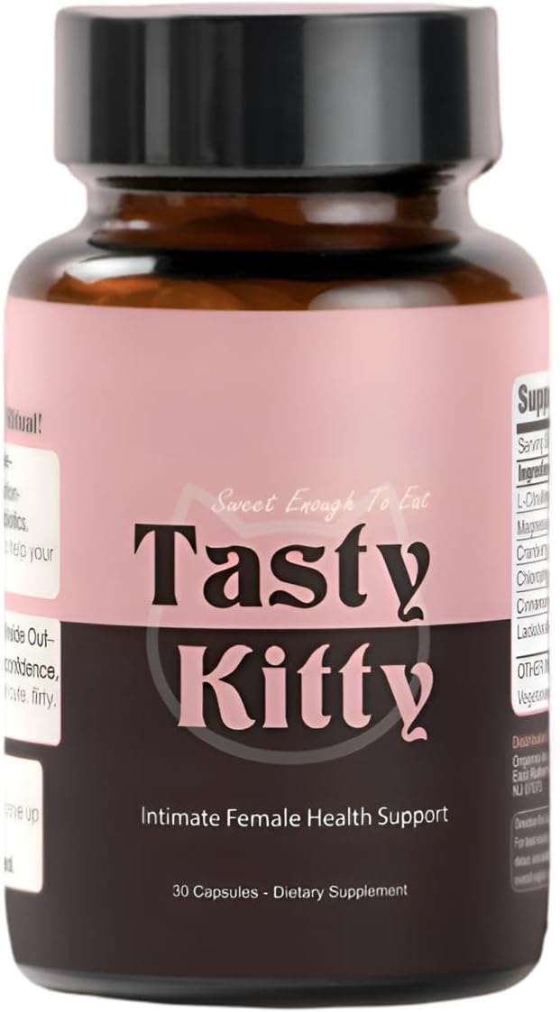 Tasty Kitty | Vaginal Health Supplement to Aid Vaginal Taste, Vaginal pH, Odor, and Moisture with Magnesium Glycinate, Probiotics, with Plant Based Natural Women's Health | 30 Capsules