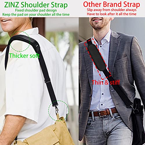 ZINZ Shoulder Strap 58" Ultra-Thick Fixed Padded and Adjustable Buckles Crossbody Strap for Briefcase Laptop Bag Luggage