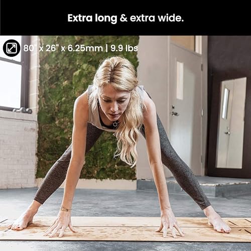 Luxury Cork Yoga Mat - Non Slip, Extra Thick Grip. Thicker, Longer, and Wider for More Comfort and Support. Tough Enough F...