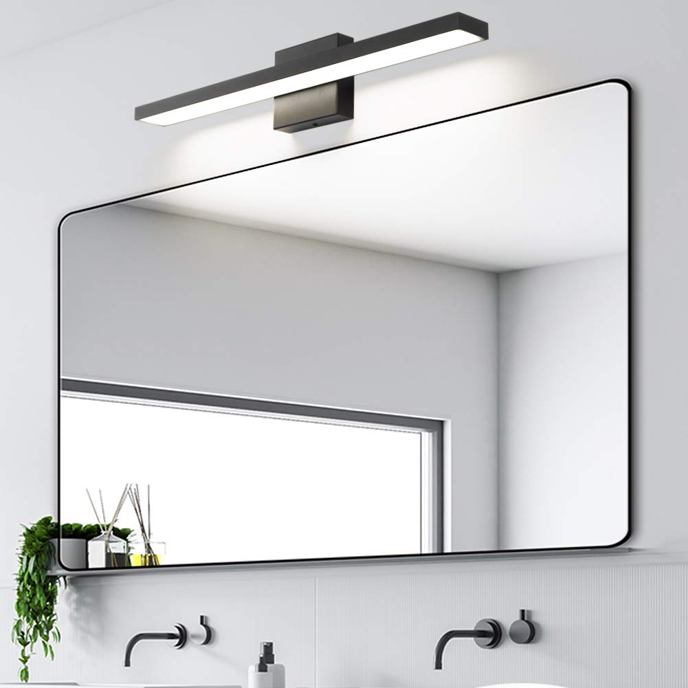 Ralbay 24-Inch Modern LED Vanity Light, 20W Frosted Aluminum, Natural White 4500K, Black Finish, Model 1089