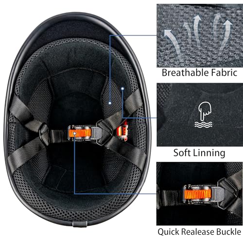 Yesmotor Motorcycle Helmet Half Shell Hawk Style Helmets Compact Lightweight Open Face for Motorcycle Street Bike Cruiser ...