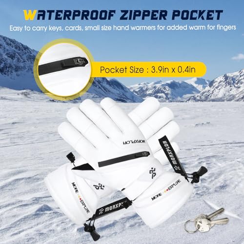 MORXPLOR Winter Ski Snow Gloves Men Women,Windproof Touchscreen Snowboard 3M Thinsulate Insulated Warm Winter Snowmobile G...