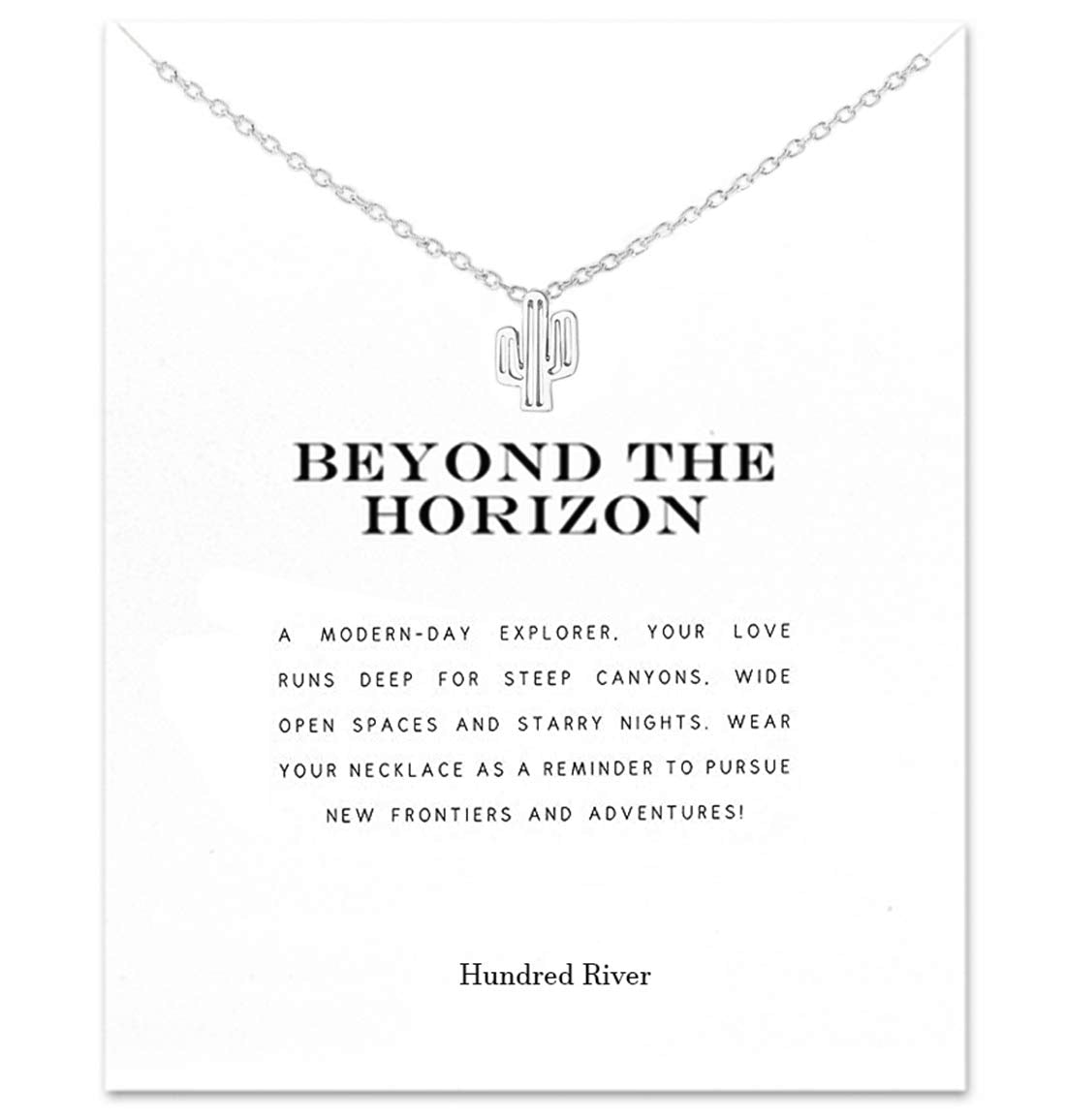 Hundred River Friendship Cactus Necklace Cactus Pendant Chain Necklace with Message Card Gift Card (cactus s)