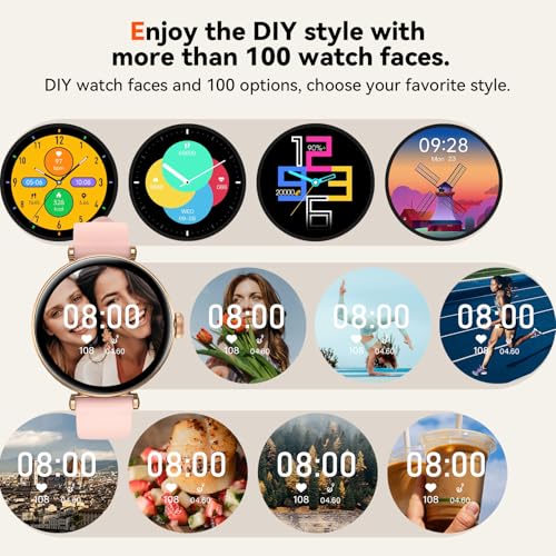 Smart Watches, 1.19" AMOLED Smartwatch for Women (Answer/Make Call), Fitness Tracker with 100+ Sport Modes, IP68 Waterproo...