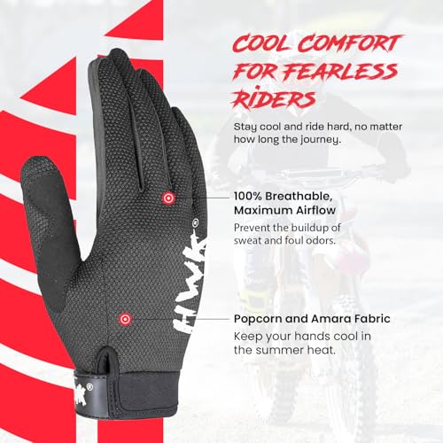 HWK Motorcycle Gloves for Men & Women Motocross Riding Driving Tactical Cycling Biker Moto Racing All-Purpose Gloves