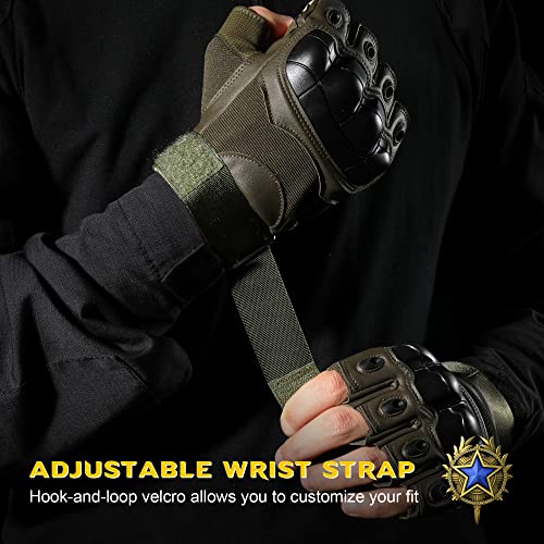 WTACTFUL Tactical Fingerless Gloves for Motorbike Motorcycle Cycling Climbing Hiking Hunting Gloves