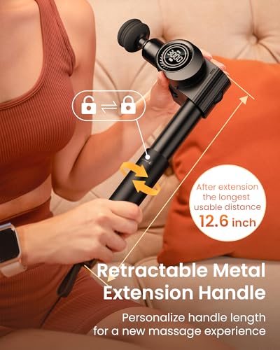 NAPRE Foldable Massage Gun Deep Tissue with 5 Adjustable Angles,Portable Handheld Percussion Back Massager for Muscle/Nec...