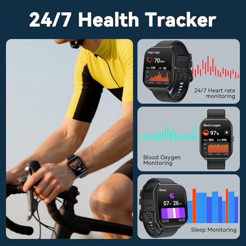 AI Smart Watch for Men Women with ChatGPT, 1000mAh Fitness Tracker 60-Day Standby Time, 1.96" HD SmartWatch with 200+ Spor...