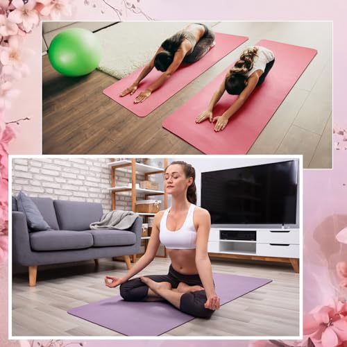 Timgle 12 Pack Yoga Mat Bulk, 4mm Thick Extra Long Sports Mat Anti Slip Tear Resistant Yoga Exercise Set for Fitness Stret...