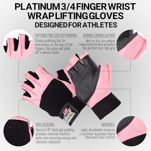 Schiek Sports 520 Women's Gloves - Fingerless Weightlifting Gloves for Women
