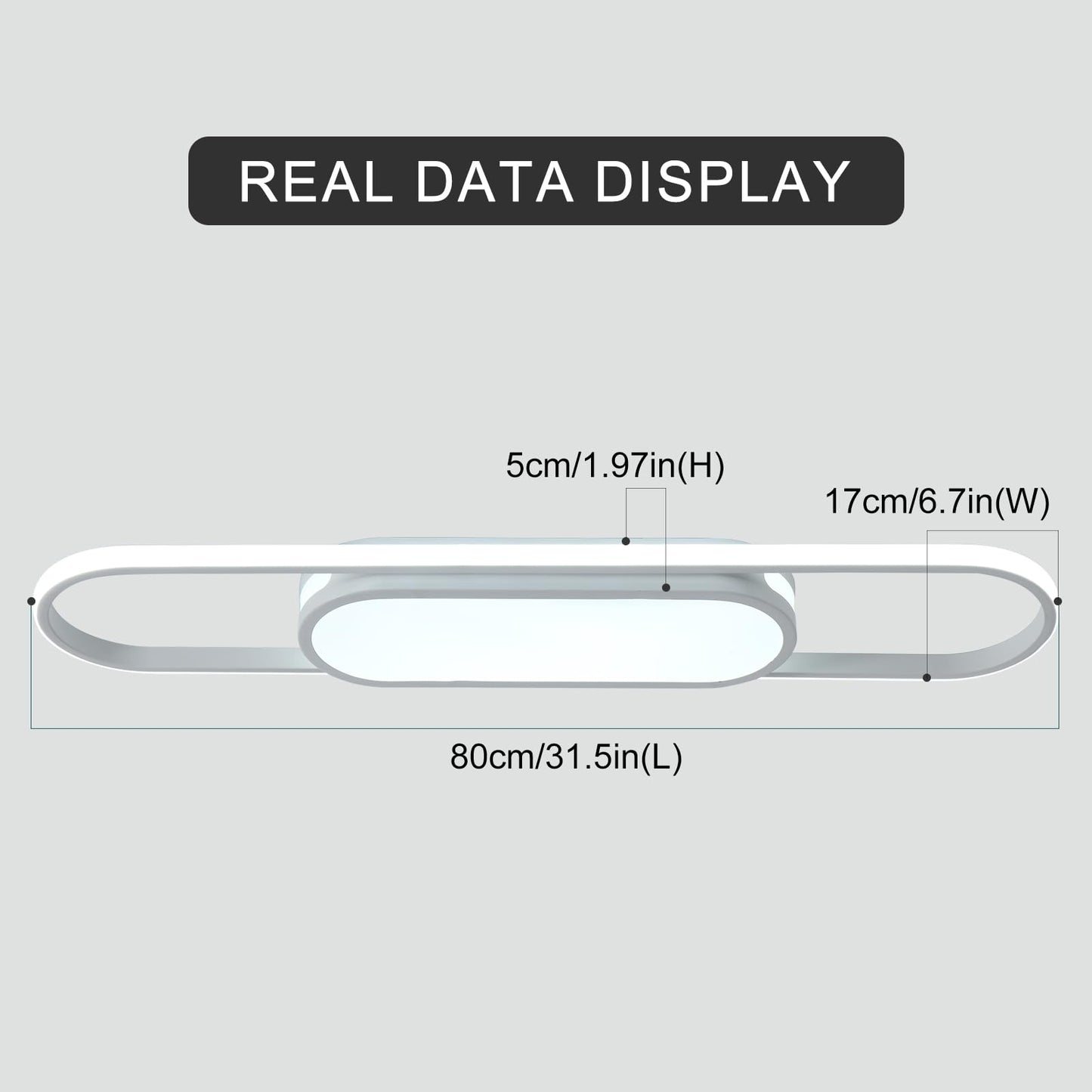 Qcyuui Modern Led Ceiling Light Dimmable Linear Ceiling Lamp 31.5In Kitchen Lighting Fixtures Ceiling For Bedroom Hallway Dining Room (45W/3000-6500K/White)