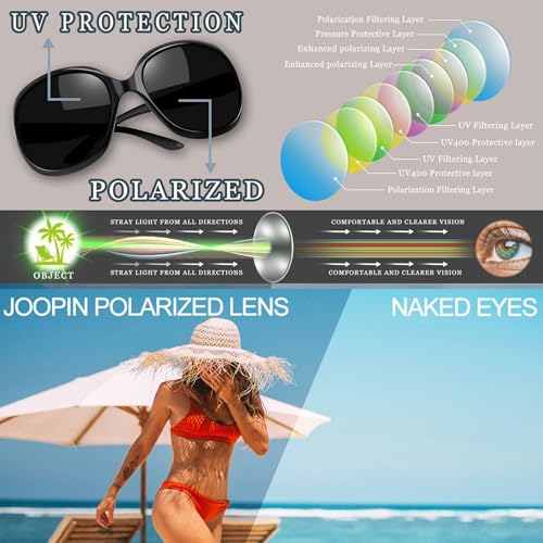 Joopin Oversized Sunglasses Womens Trendy Polarized Large Driving Sun Glasses Ladies UV Protective Big Sunnies Shades