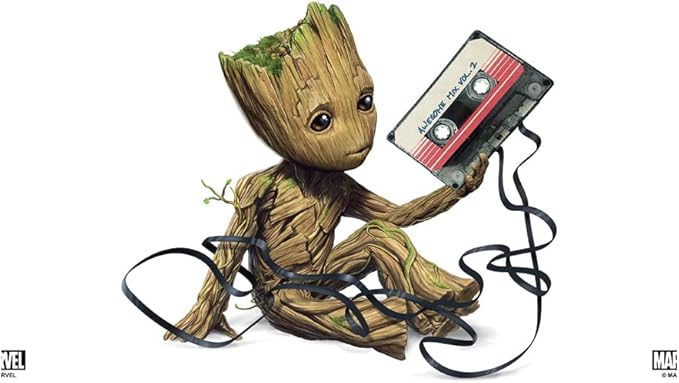 Marvel Groot Tape 17 oz Stainless Steel Water Bottle, 17 Ounce, Multicolored