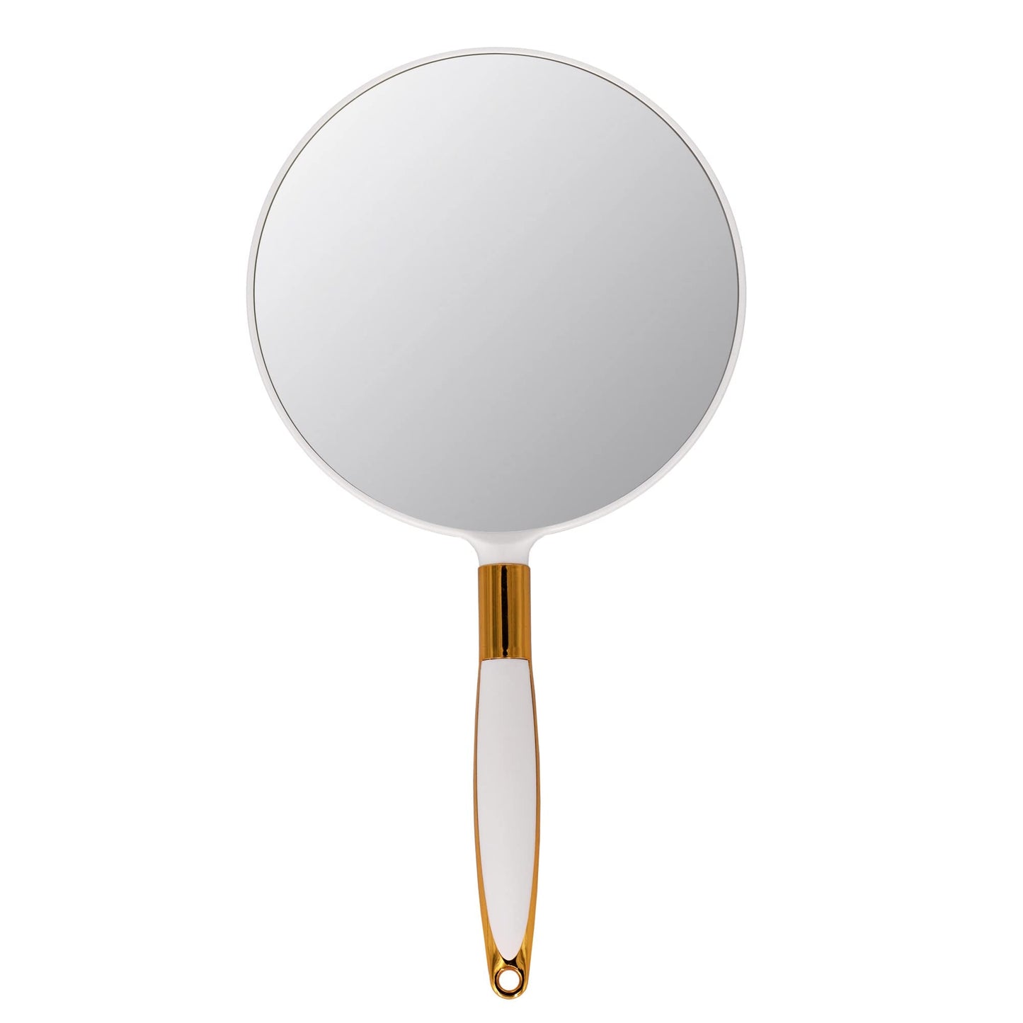 YCHMIR Handheld Mirror with Handle, Handheld Mirror for Hairdressers Hair Salon 6.9 x 13 inches White-Round