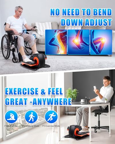 Putnen Under Desk Elliptical Machine, Electric Elliptical Leg Exerciser for Seniors with 12 Adjustable, Portable Quiet Ell...