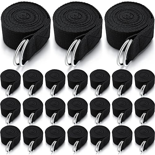 Leyndo Yoga Strap Stretching Pilates Exercise Adjustable Straps 6 ft Non Elastic Yoga Belt with Adjustable D Ring Buckle f...