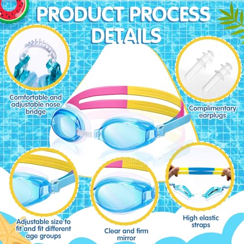 Macarrie 50 Pack Swim Goggles for Kids Bulk Child Swimming Goggles Gifts Anti-fog No Leaking Swim Glasses