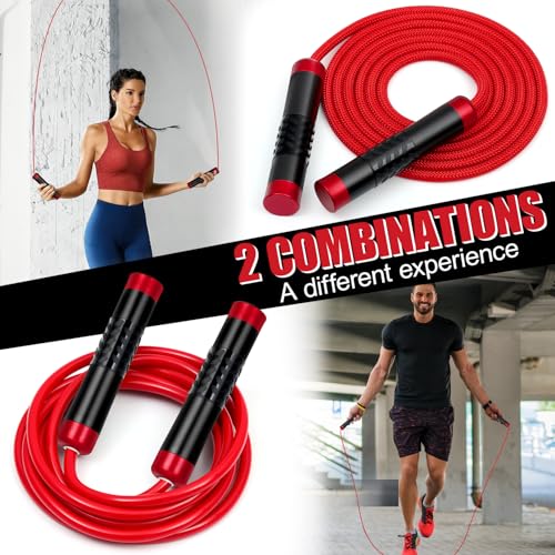 BWEMYXN Jump Rope for Fitness, Professional Jump Rope, Boxing Jump Ropes, Adjustable 9MM PVC Skip Rope, Jump Ropes for Men...